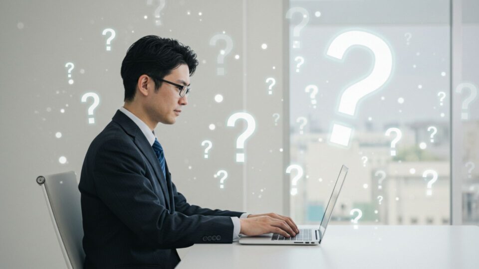 経営課題に直面し悩むビジネスマンの画像